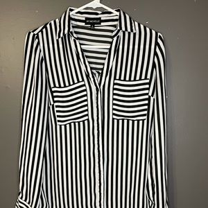 Black and white button down dress shirt